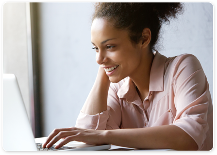 Woman working at a computer